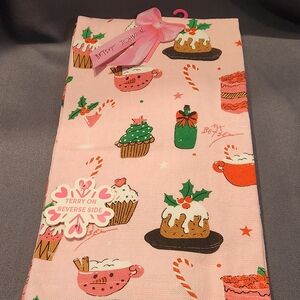 Betsey Johnson Christmas Kitchen Towels Holiday Sweet Treats set of 2